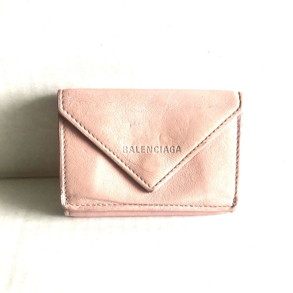 Balenciaga Blush Pink Leather Compact Wallet